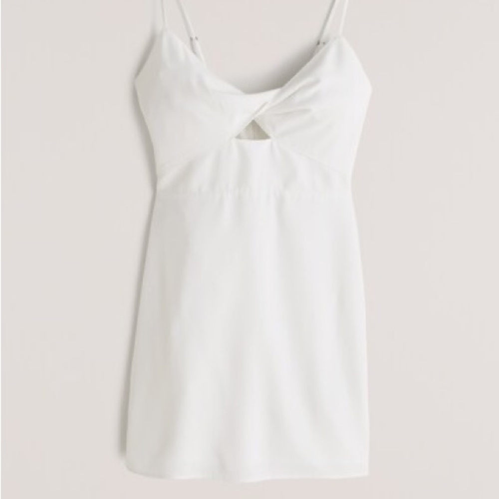 NWOT Abercrombie & Fitch Twist Front Cutout Mini Dress - Color White/Size Small